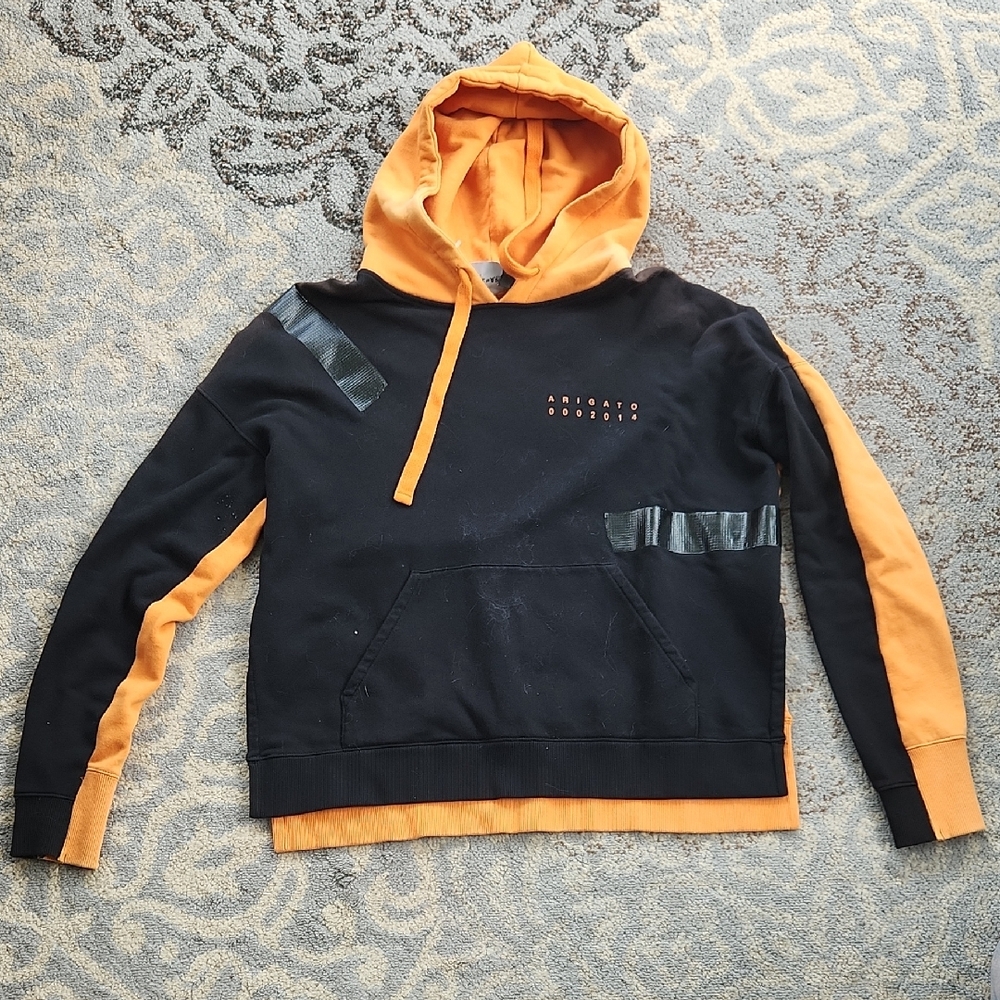 Axel Arigato Men’s Vice Hoodie Black and Orange Small